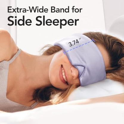 LitBear Silk Sleep Mask for Side Sleeper, Travel, Airplane, Office, Purple - color: Purple