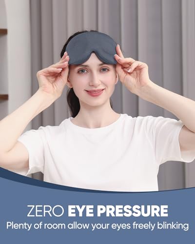MZOO Luxury Sleep Mask for Women Men Patented Light Blocking Design - color: D-grey
