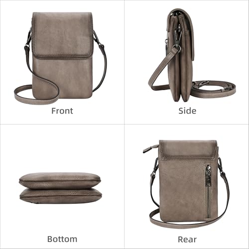 Iswee Rfid Blocking Small Crossbody Bag for Women Travel Classic Style - color: Grey