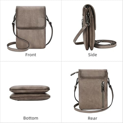 Iswee Rfid Blocking Small Crossbody Bag for Women Travel Classic Style - color: Grey
