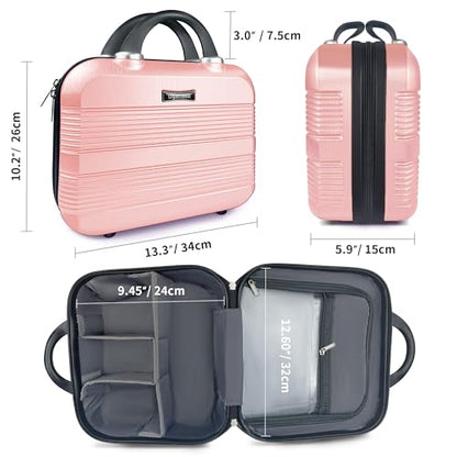 14 Inch Multi-Purpose Waterproof Hard Shell Makeup Case (Pink) - color: H007-Pink-14 Inch