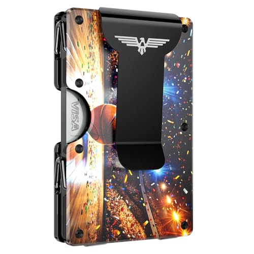 Lenvoten Upgraded Hinged Minimalist Wallet for Men, RFID Blocking Wallet - color: T3-Shine Court
