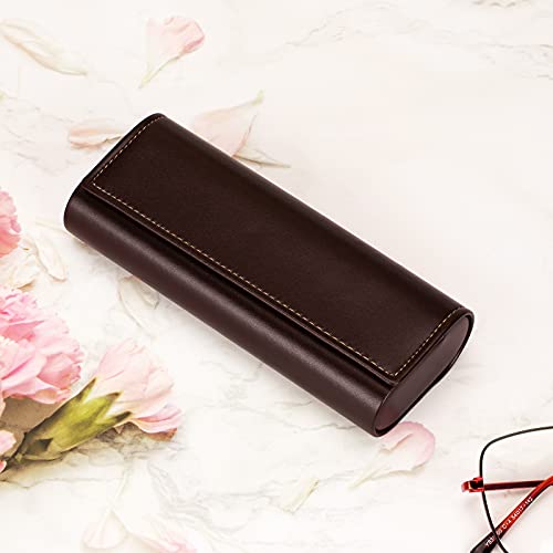 Vemiss Hard Shell Eyeglass Cases, Lightweight Portable Glasses Case for Women Men - color: Z-brown