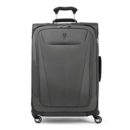 Travelpro Maxlite 5 Softside Checked Luggage Spinner, Grey, 25-Inch - color: Shadow Grey, size: Checked-Medium 25-Inch