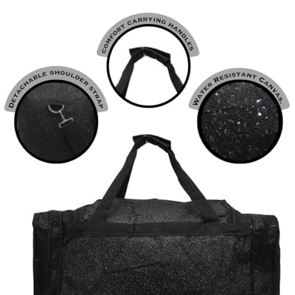 NGIL Canvas 23" inch Duffle Bag (Black Glitter) - color: Black Glitter