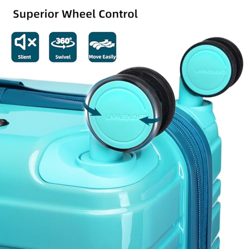 LARVENDER Carry on Luggage Sets 3 Piece, 20 Inch Suitcases, Ocean Breeze - color: Ocean Breeze-20BP, size: 3 Piece Set (Backpack/TB/20)