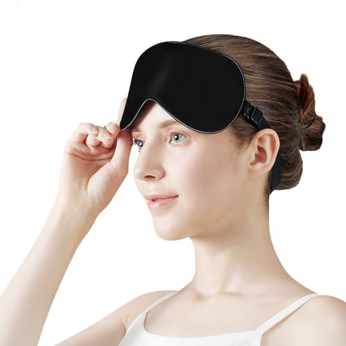Custom Eye Mask for Men Women Personalized Adjustable Sleep Mask | Add Your Photo Text Logo Adjustable Strap Eyeshade for Sleeping Travel Work, PureBlack - color: Pureblack