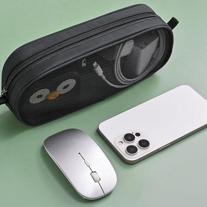 Laptop Chargers Case,Zipper Mesh Electronics Accessories Bag for Laptop Tablet Power/Mouse/Cord/USB Accessories,Black
