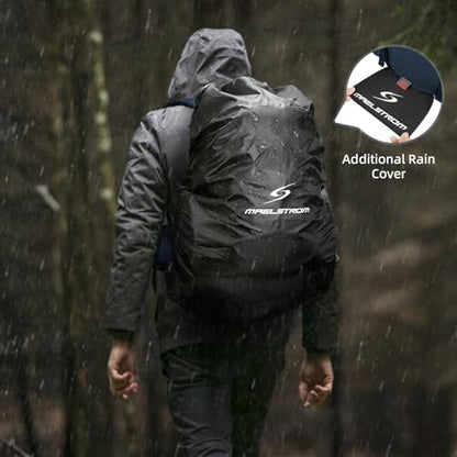 Maelstrom 40L Waterproof Hiking Backpack, Lightweight Travel Daypack - color: Blue