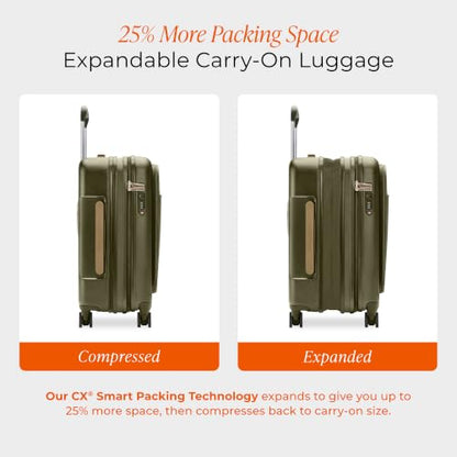 Briggs & Riley Sympatico 22 Inch Hardside Carry-On, Front Pocket, Olive - color: Olive, size: 22" Front Pocket Carry-On