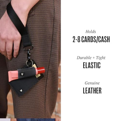 Thread Wallets Ultra Slim Wallet Vertical Leather Card Sleeve Wallet Thin Card Holder Minimalist Card Holder Wallets RFID Secure Black - color: Black
