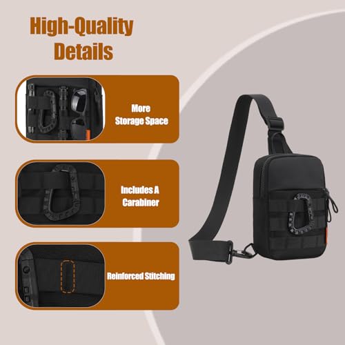 Peicees Small Sling Bag for Men Women Mini Tactical Crossbody Pack - color: Army Green