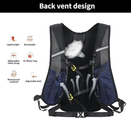 DOJUNS Hiking Backpack Lightweight Travel Backpack 20L Waterproof Hiking Daypacks Camping Backpack for Men Women (Dark Blue) - color: Dark Blue