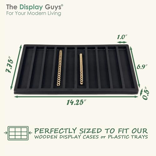 The Display Guys 2-Pack 10-Compartment Vertical Jewelry Tray Insert, Black - color: Black, size: Compartments - 10