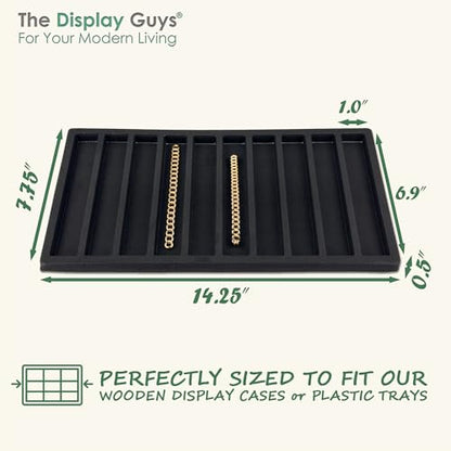 The Display Guys 2-Pack 10-Compartment Vertical Jewelry Tray Insert, Black - color: Black, size: Compartments - 10