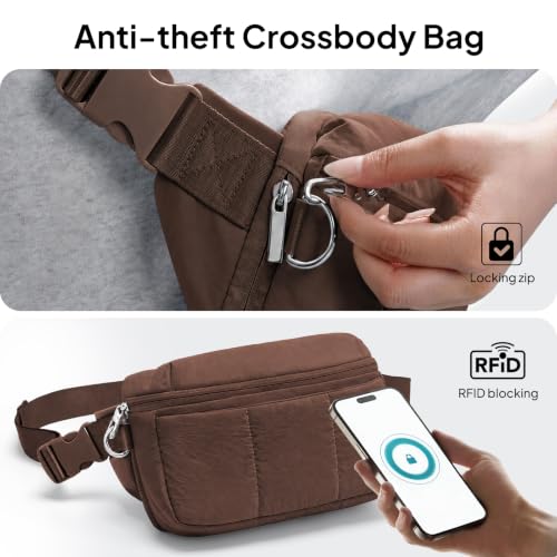 TOPEAST Waist Pack 3.5L Fanny Packs with Water Bottle Holder - color: Coffee