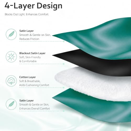 Soft Sleep Mask, Blackout Eye Mask for Side Sleepers for Women Men - color: Green