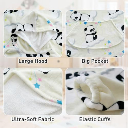 Moinlizy Oversized Wearable Blanket Hoodie for Women Men - color: White Panda
