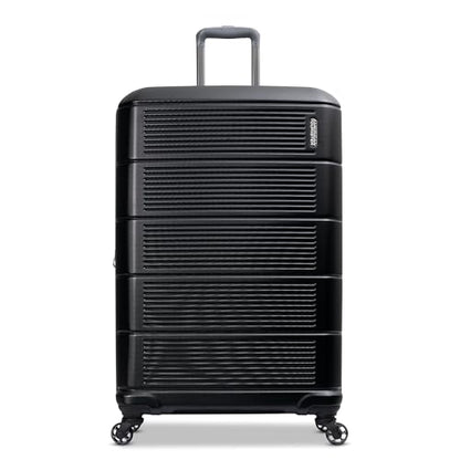 American Tourister Stratum 2.0 Hardside Expandable Luggage with Spinners | Jet Black | 3PC (CO/MED/LG) - color: Jet Black, size: 3-Piece Set (Carry on/Medium/Large)