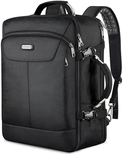 VECKUSON 30L Carry-On Backpack - TSA Approved for Flights, RFID Anti-Theft, Fits 17.3" Laptop, 19.7x13x6in, Heavy-Duty Weekender for Men/Women (Black) - color: Black
