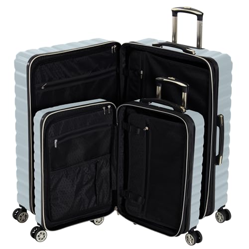 Kenneth Cole REACTION Madison Square Lightweight Hardside Chevron Expandable Spinner Luggage, Slate, 2-Piece Set (20" & 28") - color: Slate, size: 2-Piece Set (20" & 28")
