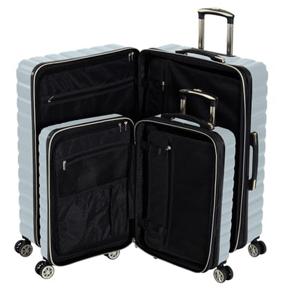 Kenneth Cole REACTION Madison Square Lightweight Hardside Chevron Expandable Spinner Luggage, Slate, 2-Piece Set (20" & 28") - color: Slate, size: 2-Piece Set (20" & 28")