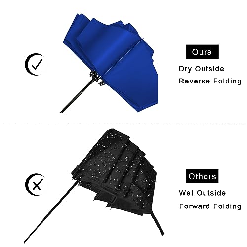 LANBRELLA 컴팩트 리버스 접이식 우산 자동 방풍 여행용 우산 - color: C2.7 로열 블루, size: 46인치