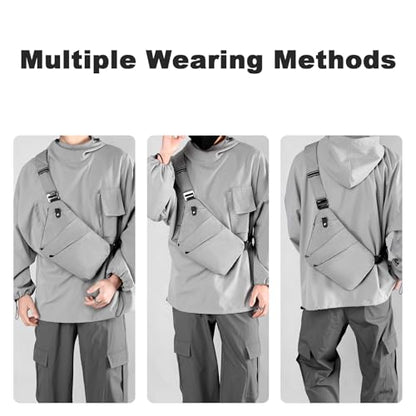 Anti Theft Travel Bag Sling Cross-body Bag Large Capacity - color: Grey, style: Right Shoulder