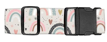 Luggage Straps for Suitcases Travel Belt Accessories, Cute Suitcase Strap, Adjustable Luggage Belt Strap, Heavy Duty with Quick-Release Buckle Luggage Strap Cute Boho Rainbows - color: Cute Boho Rainbows
