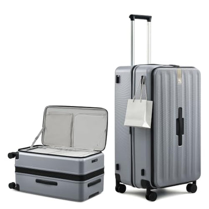 Hanke 28 Inch Top Opening Expandable Extra Large Luggage With TSA Lock，114L | PC Hard Shell Suitcase,Expandable,Detachable Toiletry Bag,Movable Dividers,Spinner Wheels for International Travel & Moving - color: Grey, size: 28 Inch