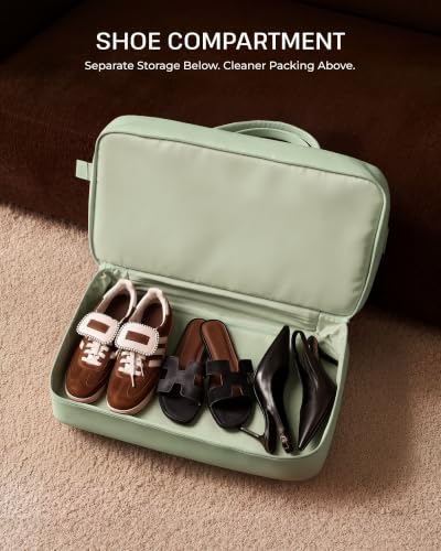 Coolife 3-Piece Carry-On Travel Set, 20-Inch Expandable Suitcase - color: Light Green, size: 3-Piece Set (20''/Duffel/Toiletry Bag)