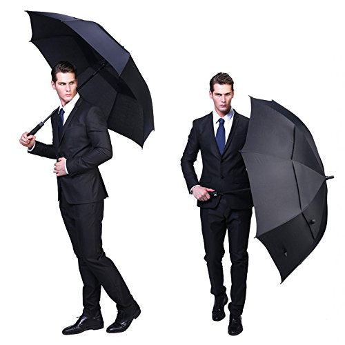 G4Free 47/54/62/68/72 Inch Golf Umbrella Windproof Auto Open Large Umbrella - color: Black, size: 47 inch
