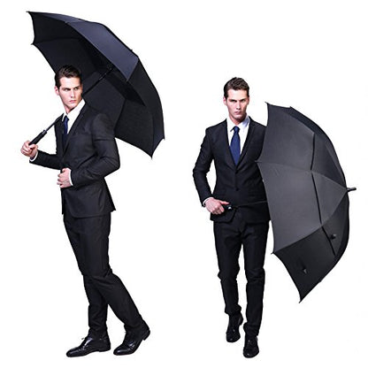 G4Free 47/54/62/68/72 Inch Golf Umbrella Windproof Auto Open Large Umbrella - color: Black, size: 47 inch
