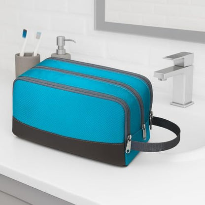 Toiletry Bag for Men Hanging Dopp Kit Water Resistant Shaving Bag Small Toiletry Bag for Traveling (Blue) - color: Blue