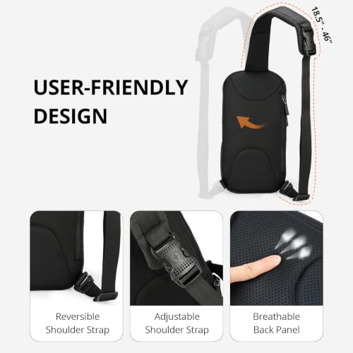 Swissdigital Design Crossbody Bag for Men, RFID Blocking Sling Bag with Adjustable Strap Use - color: Dark Grey