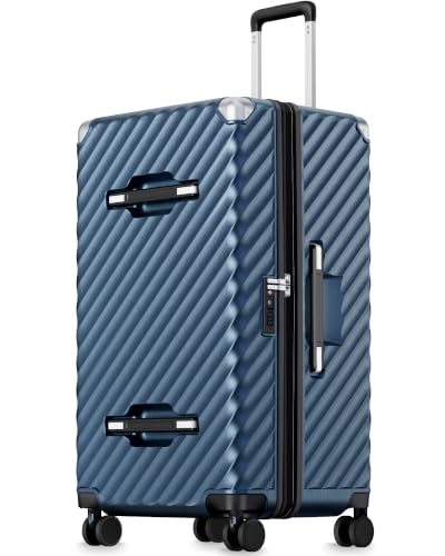 LUGGEX 28 Inch Trunk Luggage with Spinner Wheels, Blue - color: Blue, size: Trunk-Large 28-Inch