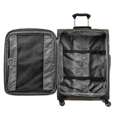 Travelpro Tourlite Softside 2-Piece Set, Expandable Luggage, 4 Spinner Wheels, Lightweight Suitcase, 21" Carry-On, 25" Checked Medium, Espresso Brown - color: Espresso, size: 2-Piece Set (21/25)