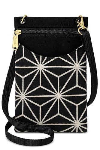 Danny K. Women's Tapestry Crossbody Cell Phone or Passport Purse, Handmade in USA - color: Hana