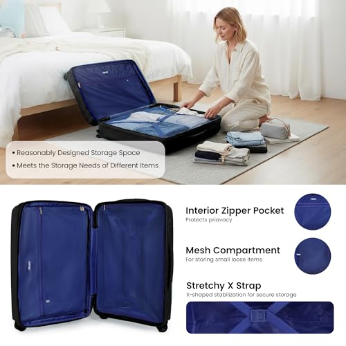 Luggage Sets 2 Piece(20/29in),w/TSA LOCK,Suitcase Set - color: Black, size: 2-Piece Set (20"/29'')