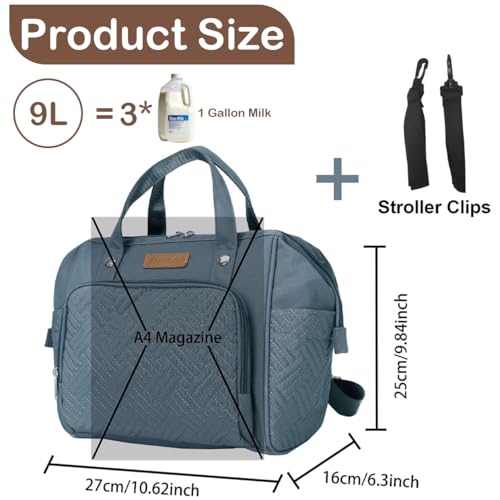 FHELAD HELAD Small Diaper Bag Backpack, 4 in 1 Mini Baby Bag for Short Trip - color: Dark Gray