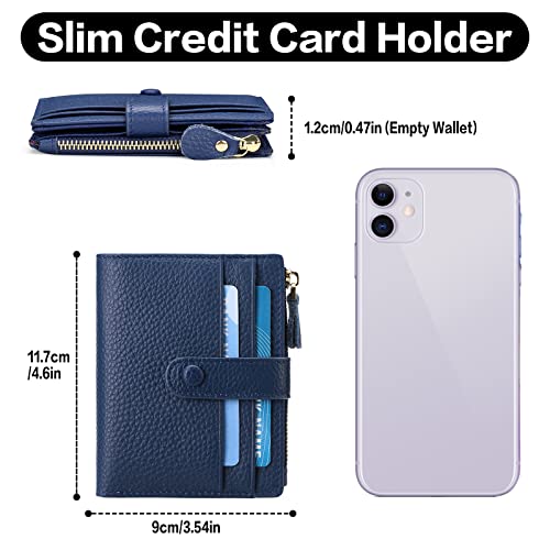 FALAN MULE Small Wallets for Women RFID Blocking Leather Womens Wallet - color: AD-Royal Blue
