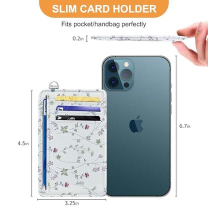 SEAVILIA Small Credit Card Holder for Women, Slim RFID Blocking Wallet - color: Floral