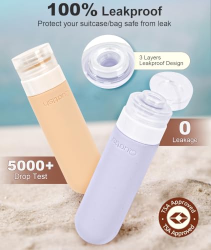 Quatish Travel Bottles for Toiletries,3 oz Travel Containers,Butter Cream - color: Butter Cream