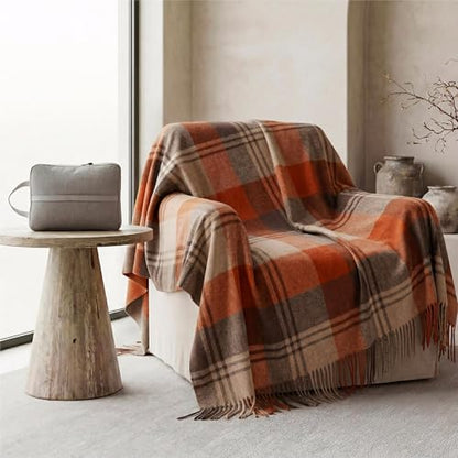 Soft Pure Wool Fall Throw Blanket, Lightweight Warmth, 55"x83" - color: Maple Forest, size: Standard (1.5 lbs)