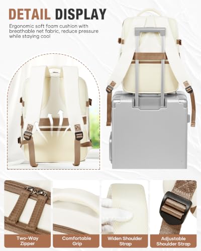 Travel Backpack For Women Men,40×30×20 Carry On Backpack Flight Approved - color: B2-beige With Brown