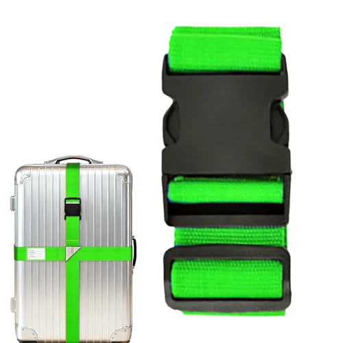 Luggage Connector Adjustable Travel Belts with Ladderlock Buckle Multi Use Durable Suitcases Strap Easy Identify Strap Connects Two Bags Travel Essentials for Backpacks Green - color: Green
