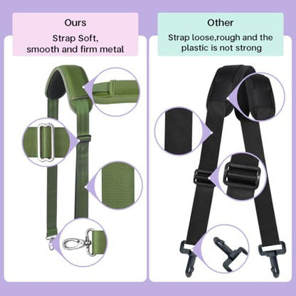 60 Inch Shoulder Strap for Bag with Removable Ultra-Thick Pad - color: Green