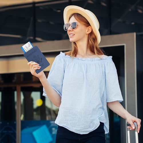 RSAquar Passport Holder for Women and Men, Blue - color: **Blue