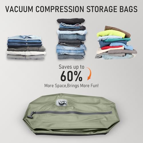 VJI 18L Vacuum Bag for Travel with Built-in Pump, IPX8 Waterproof, Green - color: Green