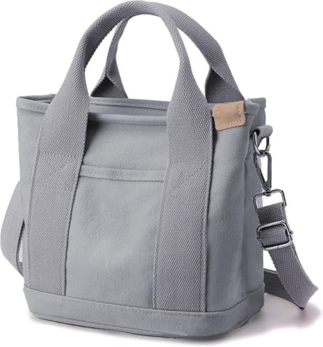 Small Tote Bag with Zipper, 2024 Canvas Multi-Pocket Crossbody Bag Shoulder Bag Satchel Hobo Bag Messenger Bag - color: Grey, size: Small